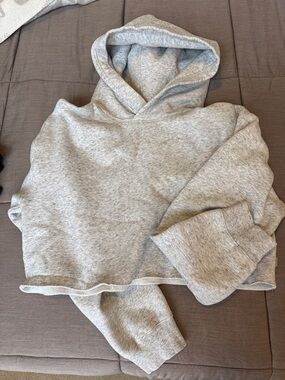 TNA Light Heather Gray Cropped Hoodie